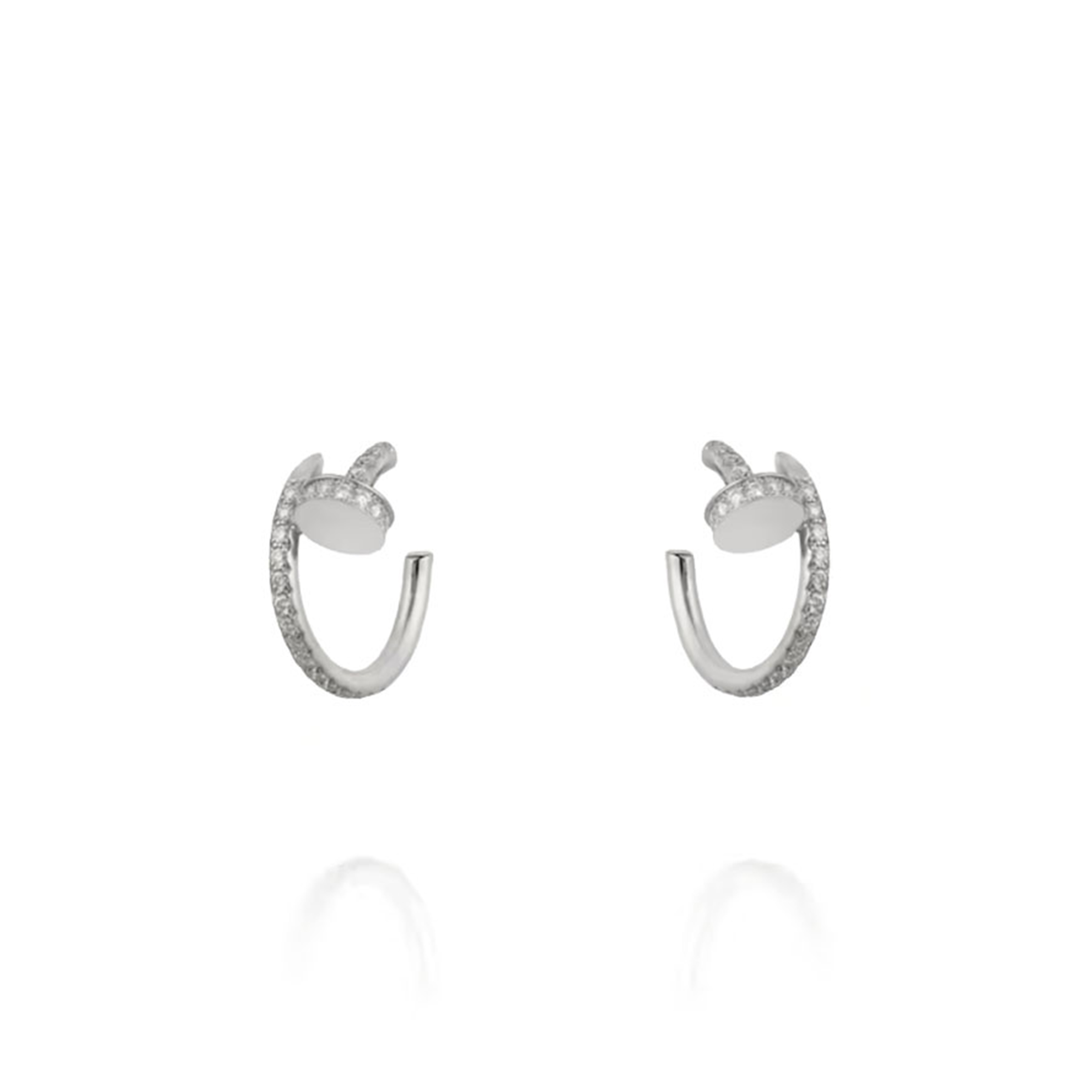 CARTIER JUSTE UN CLOU HOOP EARRINGS SMALL MODEL PAVED REF. B8301431